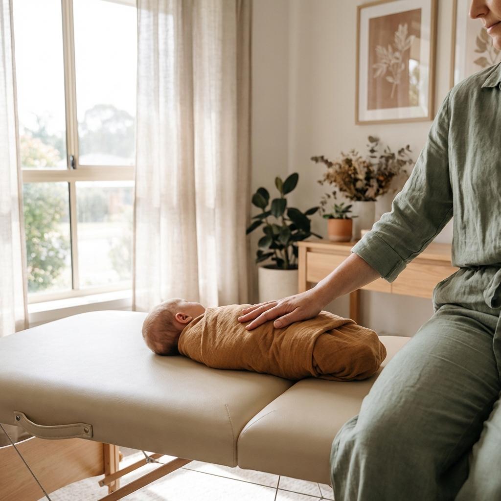 Natacha de Fay soignant un nourrisson